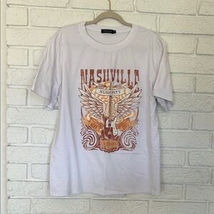 White Nashville Music City Tee